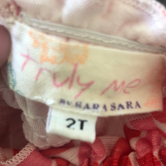 Truly Me Red Heart Print Smocked Ruffled Sundress.Size 2T - Picture 5 of 6